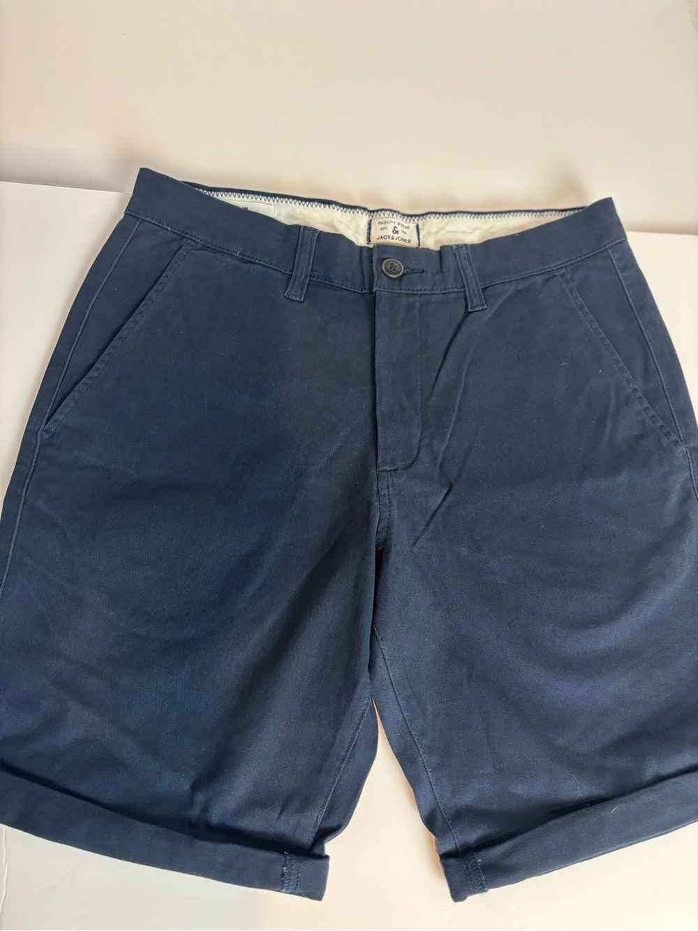 Jack & Jones Navy Blue Cotton Chino Shorts